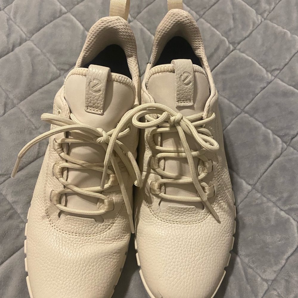 Ecco Size 40 9 9 1/2 Gore-Tex Beige and Gray Sneakers - Picture 12 of 13